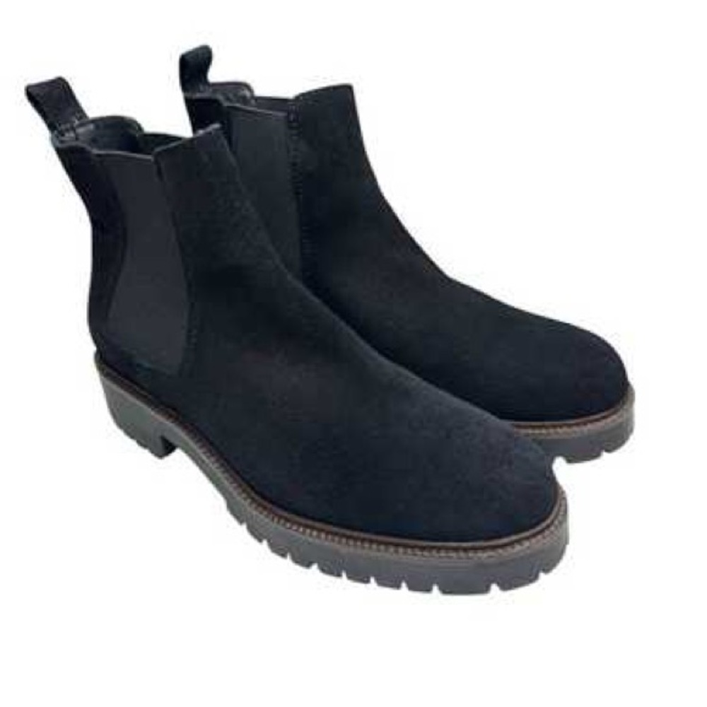 Enzo Tesoti Chelsea Ankle Booties Black Suede size 39